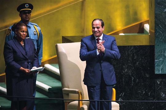 Präsident von Ägypten Abdel Fattah Al Sisi. Generalversammlung der UNO, Sept. 2014.