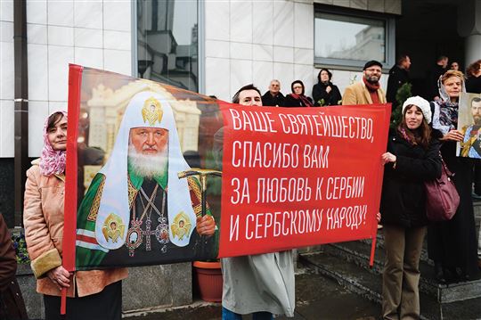 Orthodoxe Gläubige in Serbien.