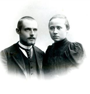 Péguy und Charlotte Baudouin am Tag ihrer Hochzeit, 28.10.1897.