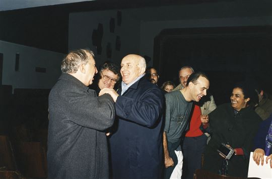 Rechts Don Giussani und Giovanni Testori, 1989.