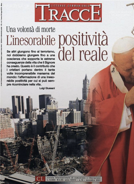 Die Titelseite von Tracce, November 2001