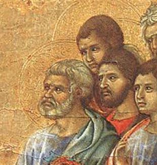 Duccio di Buoninsegna,  "Erscheinung Christi", Detail