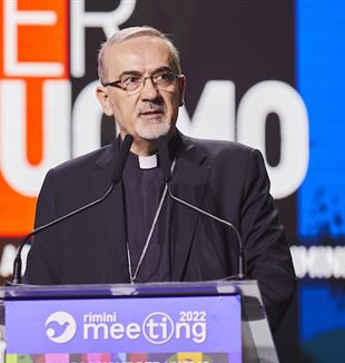 Patriarch Pierbattista Pizzaballa beim Meeting in Rimini 2022 (Pierbattista Pizzaballa al Meeting di Rimini il 20 agosto 2022. (foto Meeting Rimini)