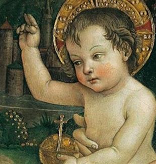 Pinturicchio, "Jesuskind der Hände", Detail